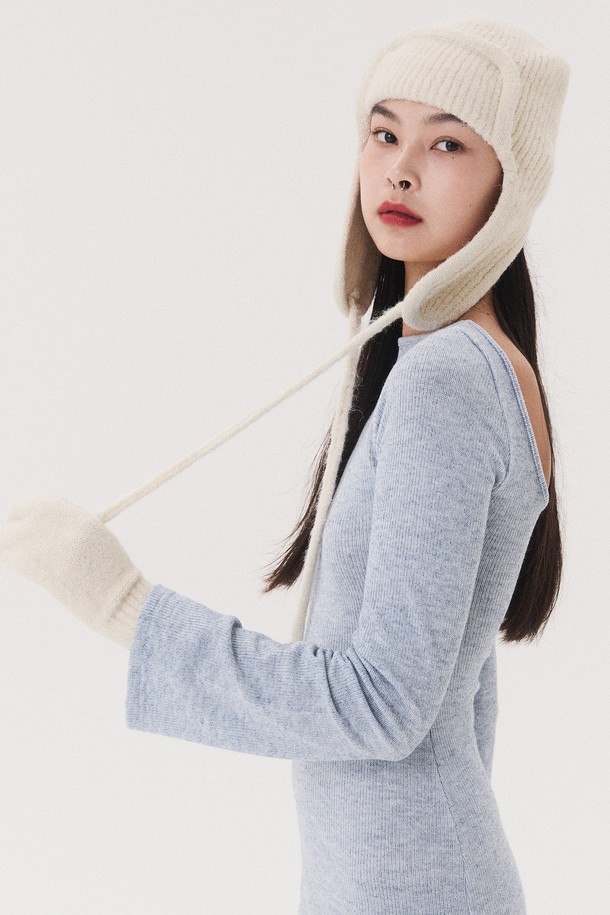 Quafe - 모자 - PUPPY EARMUFF BEANIE_ivory