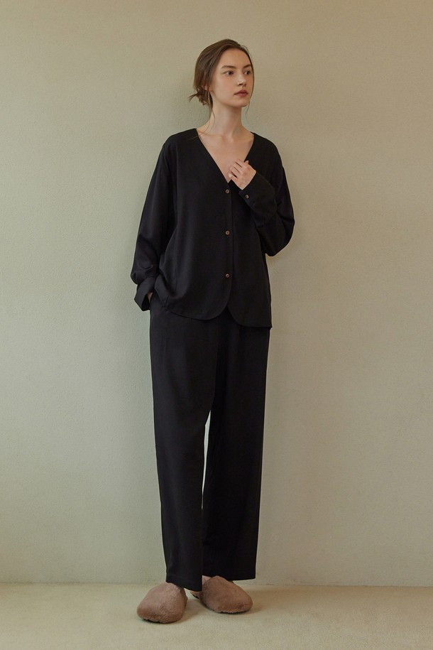 atempo - 홈웨어 - COZY ROUND PAJAMA SET_ebony black