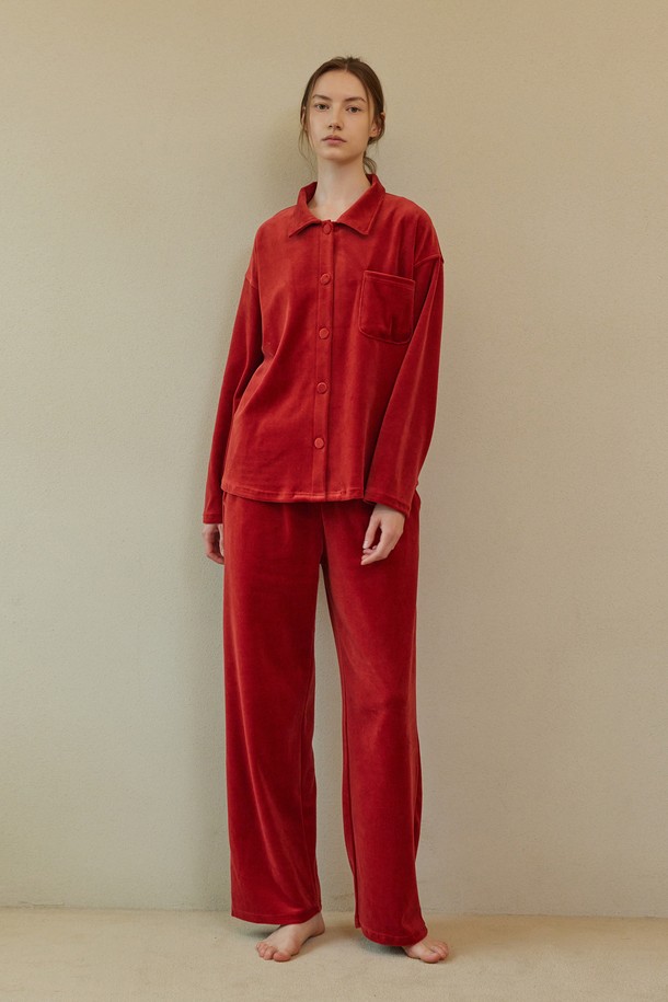 atempo - 홈웨어 - VELOUR PAJAMA SET_carmine red (women)