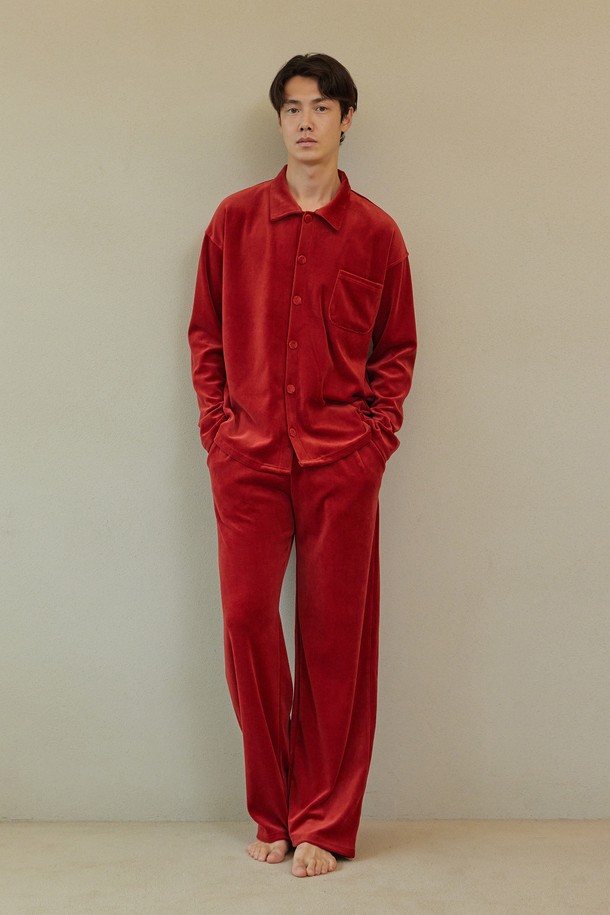 atempo - 언더웨어 - VELOUR PAJAMA SET_carmine red (men)