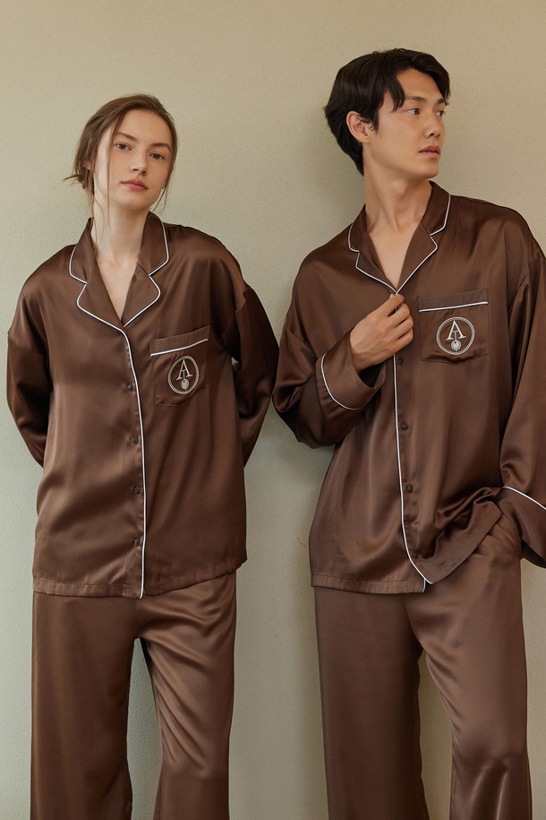 atempo - 언더웨어 - CLASSIC PAJAMA COUPLE SET_chocolate