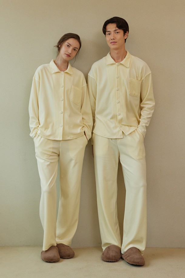 atempo - 언더웨어 - VELOUR PAJAMA COUPLE SET_cream