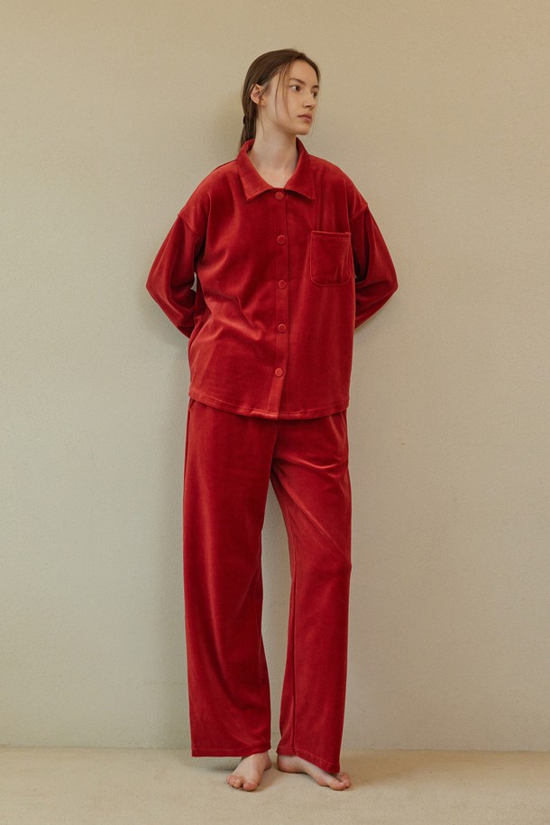 atempo - 홈웨어 - VELOUR PAJAMA SET_carmine red (women)