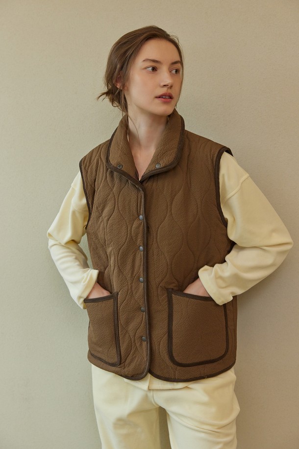 atempo - 패딩 - QUILTING PADDING VEST_brown (women)