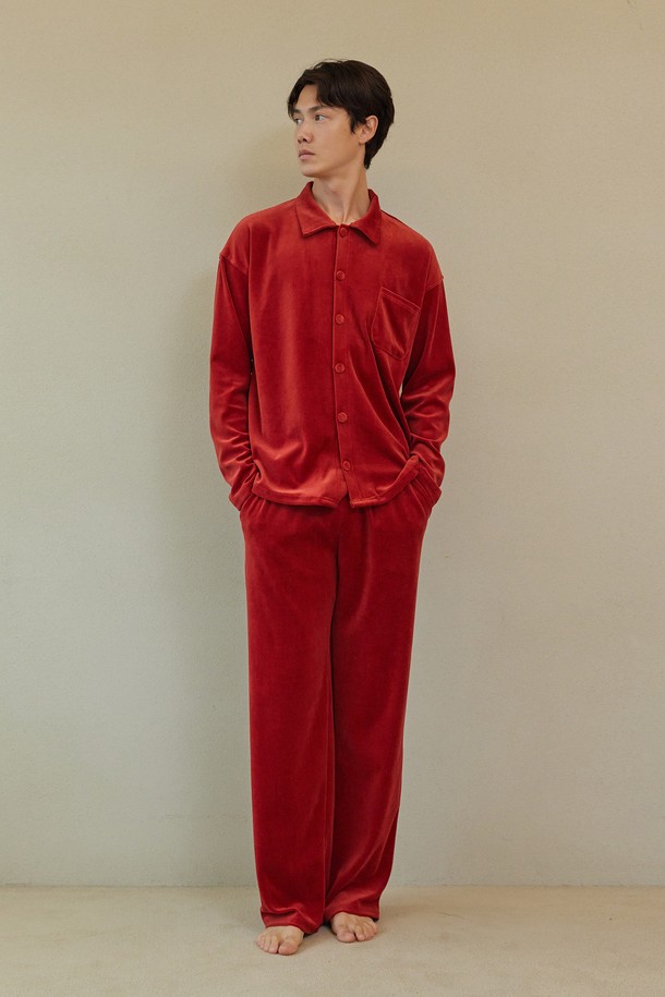 atempo - 언더웨어 - VELOUR PAJAMA SET_carmine red (men)