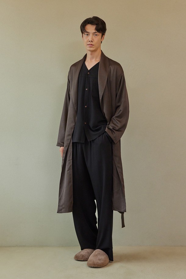 atempo - 가디건 - CLASSIC LONG ROBE_dark brown (men)