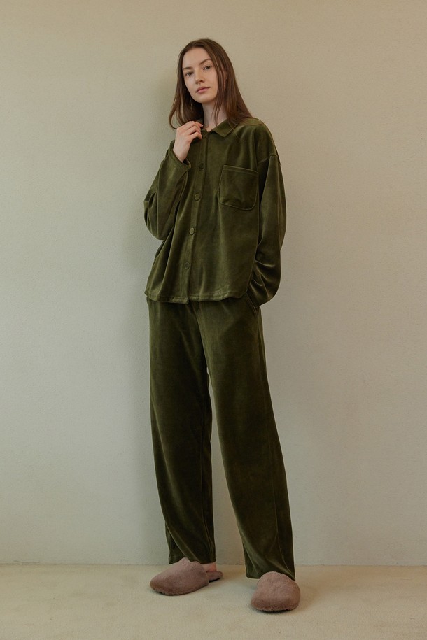 atempo - 홈웨어 - VELOUR PAJAMA SET_olive (women)