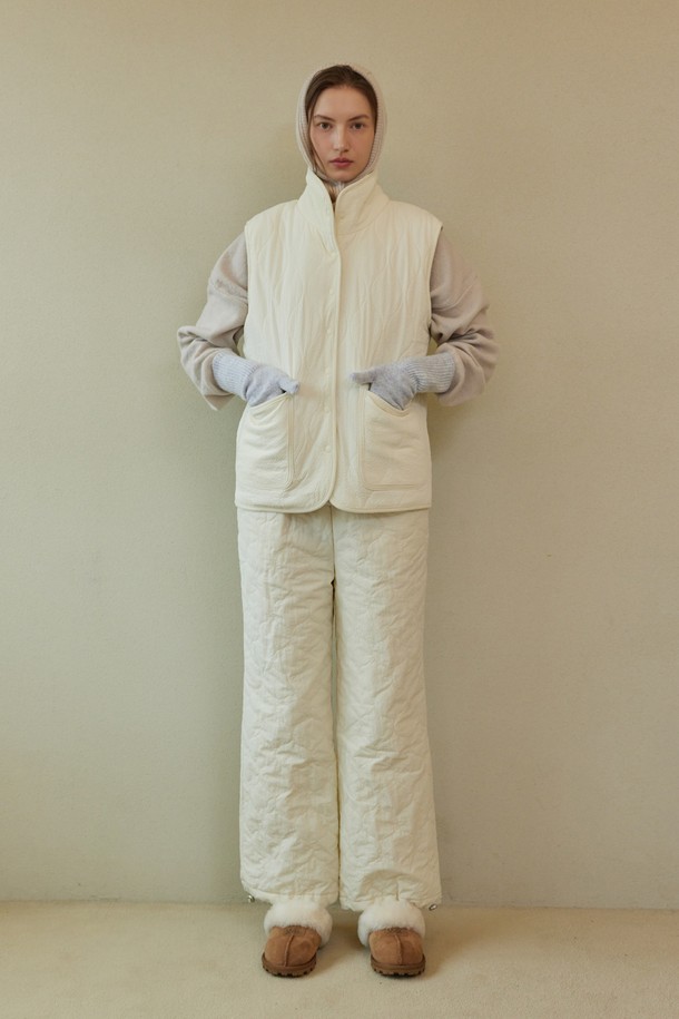 atempo - 패딩 - QUILTING PADDING VEST_ivory (women)