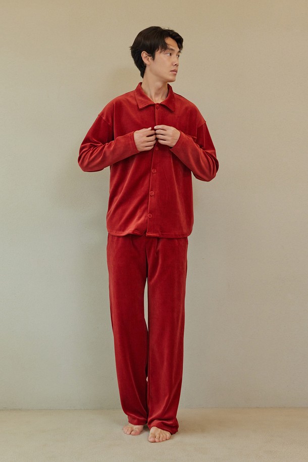 atempo - 언더웨어 - VELOUR PAJAMA SET_carmine red (men)