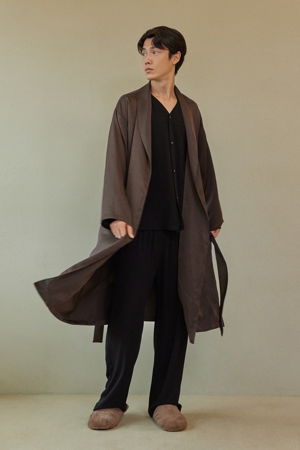 atempo - 가디건 - CLASSIC LONG ROBE_dark brown (men)