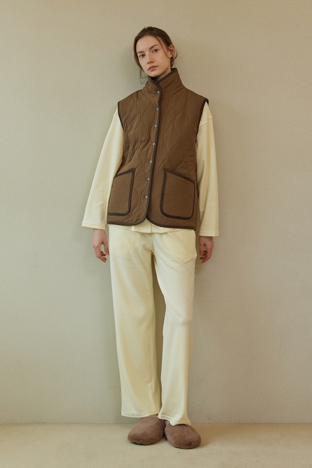 atempo - 패딩 - QUILTING PADDING VEST_brown (women)