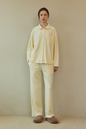 VELOUR PAJAMA SET_cream (women)