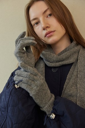 WOOL KNIT GLOVES_grey