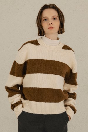 [22WINTER] KN4212 Stripe mohair knit