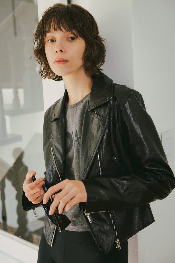 vanone atelier - 레더 자켓 - [23SS] O3714 Fake leather Jacket