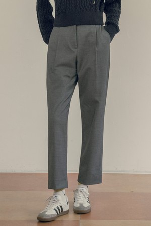 [23 WINTER] P3176 Wool one-tuck tapered slacks