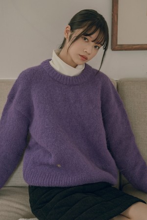 [23 WINTER] KN4243 Hairy wool round knit