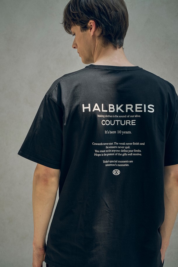 HALBKREIS - 반팔티셔츠 - [2PACK] Staff printing T-shirt