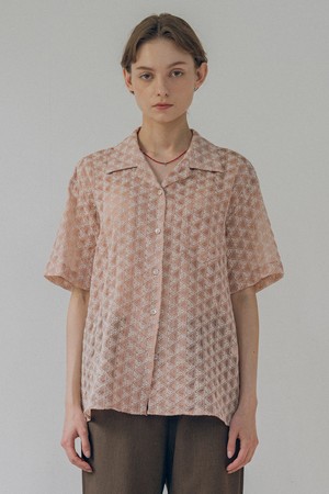 [24SS] A3476 플라워 오픈 칼라 셔츠