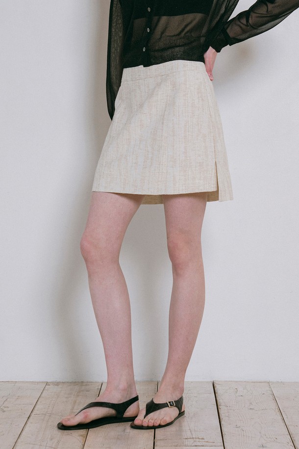 vanone atelier - 미니스커트 - [25SS] P3236 리넨 마블링 스커트