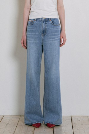 [25SS] P3237 워시드 와이드 데님 팬츠