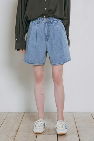 [25SS] P3245 투턱 데님 쇼츠