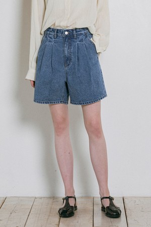 [25SS] P3245 투턱 데님 쇼츠
