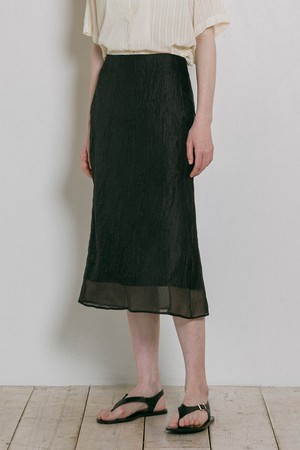 [25SS] P3246 링클 레이어드 스커트