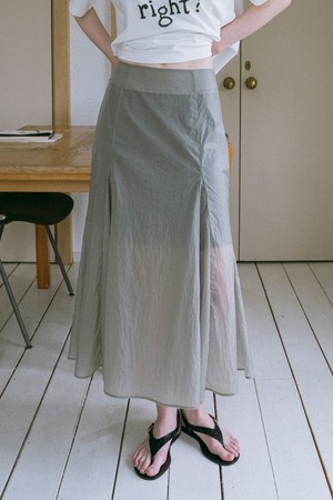 25SP] RIVET LONG SKIRT (LIGHT GREY)_MARGARIN FINGERS - 코오롱몰