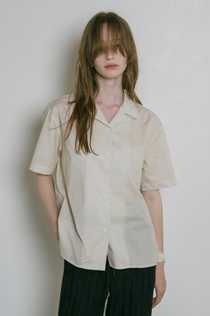 [25SS] A3526 도트 오픈 칼라 셔츠