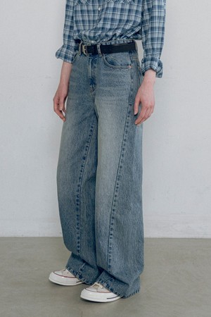 [25FW] P3255 커브드 데님 팬츠