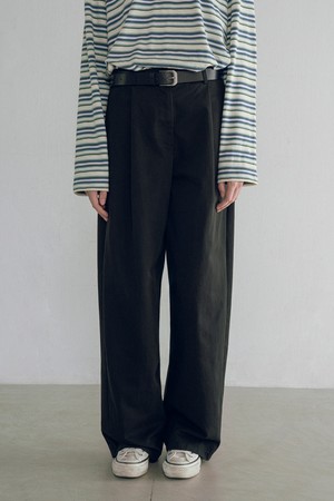 [25FW] P3265 핀턱 와이드 치노 팬츠