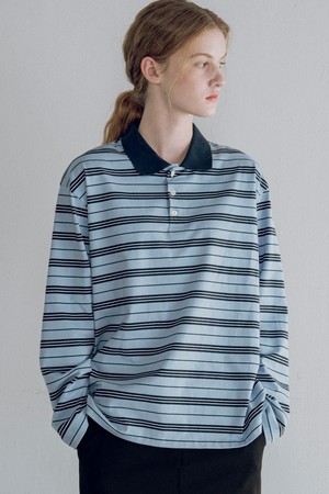 [25FW] A3545 파우더 블루 스트라이프 티셔츠