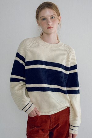 [25FW] KN4269 스트라이프 래글런 니트