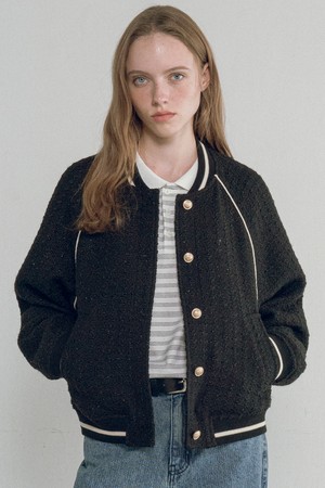 [25FW] O3751 트위드 바시티 재킷