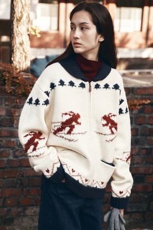 [25WINTER] KN4278 스노우 니트 집업