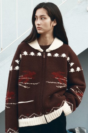 [25WINTER] KN4278 스노우 니트 집업