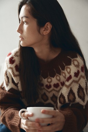 [25WINTER] KN4277 래글런 자카드 니트