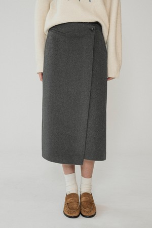 [25WINTER] P3276 울 블렌드 랩 스커트