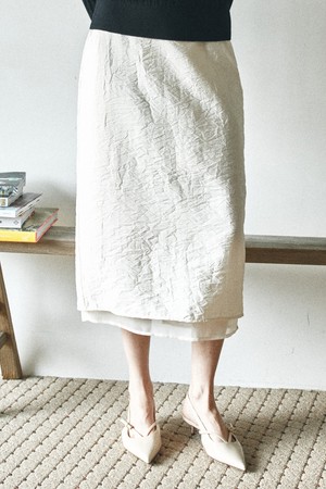 [26SPRING] P3289 크링클 슬릿 스커트