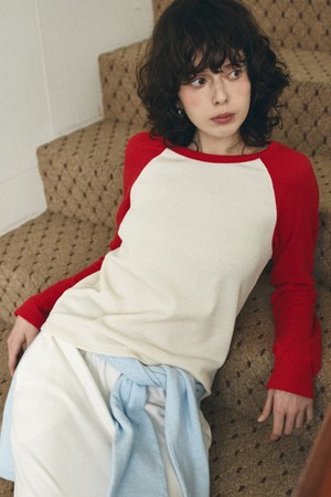 [26SPRING] A3567 와플 래글런 티셔츠