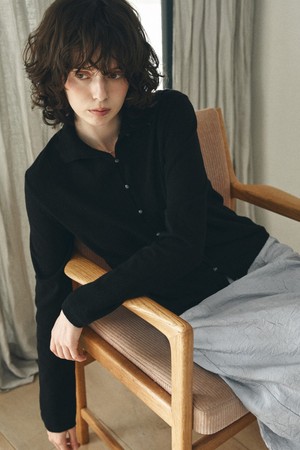 [26SPRING] KN4282 울 블렌드 하이넥 카디건