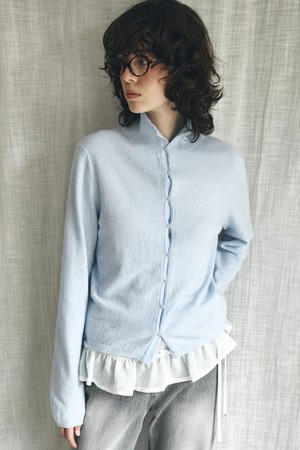 [26SPRING] KN4282 울 블렌드 하이넥 카디건