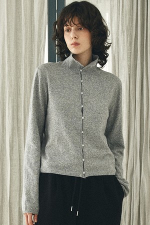 [26SPRING] KN4282 울 블렌드 하이넥 카디건