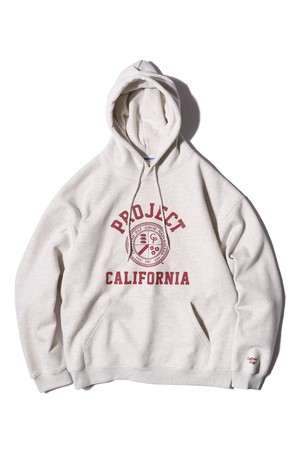 [CALIFORNIA PROJECT] COLLEGE LOGO HOODIE LOOSE FIT (OATMEAL)