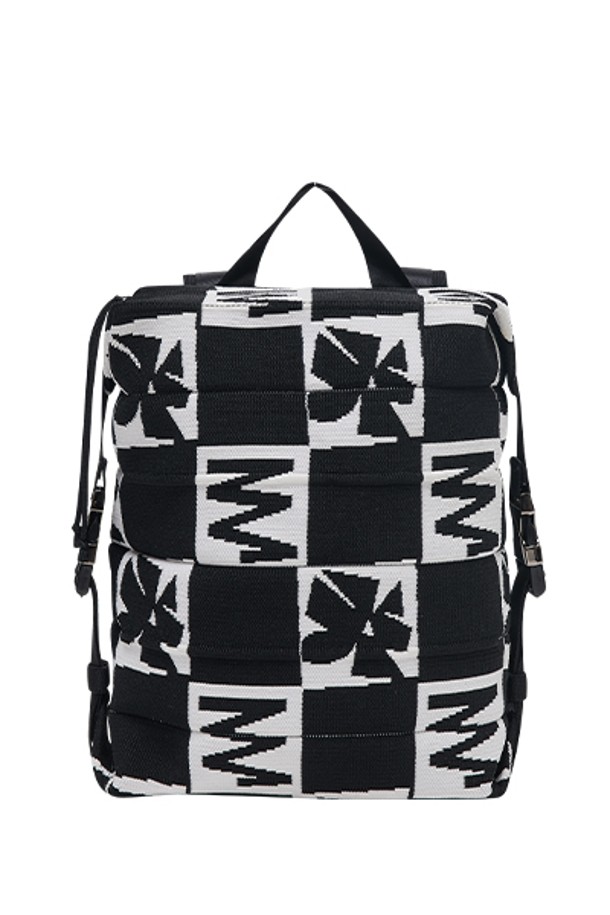 JOSEPH AND STACEY - 가방/지갑 - Lucky Pleats Knit Backpack S Future Flower Black White