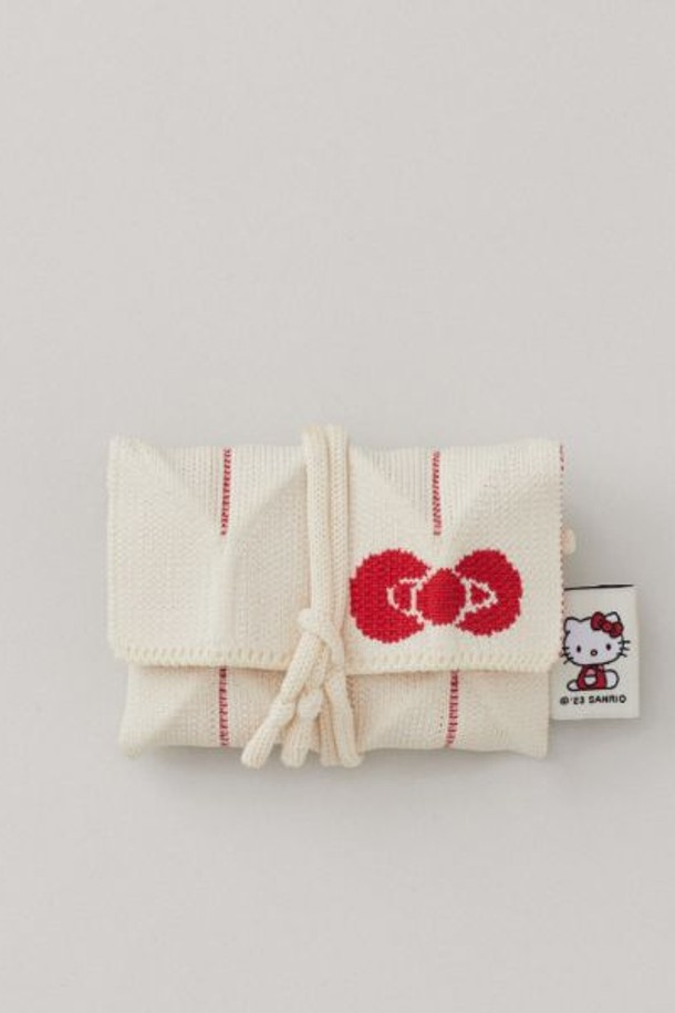 JOSEPH AND STACEY - 가방/지갑 - Lucky Pleats Knit Card Wallet Hello Kitty Vanilla