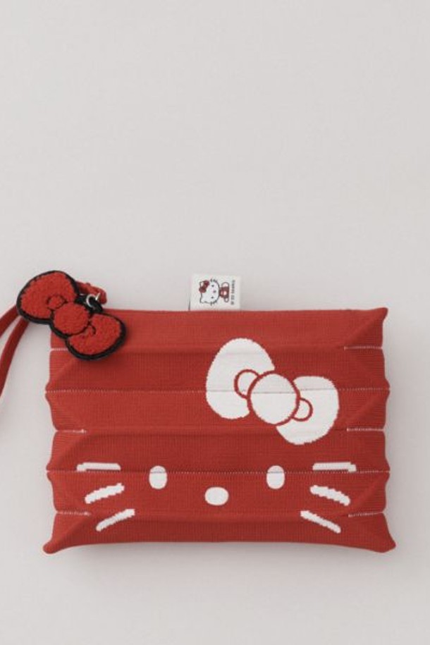 JOSEPH AND STACEY - 클러치/파우치 - Lucky Pleats Knit Clutch S Hello Kitty Barbados Red