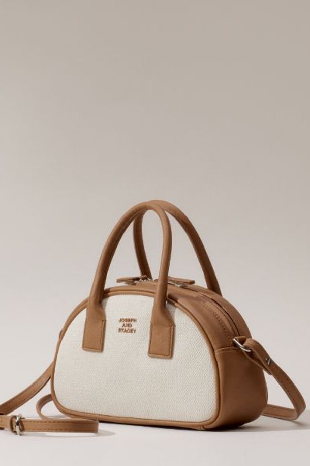 JOSEPH AND STACEY - 크로스백 - OZ Mini Half Moon Canvas Cross Bag Ivory_Pecan Brown