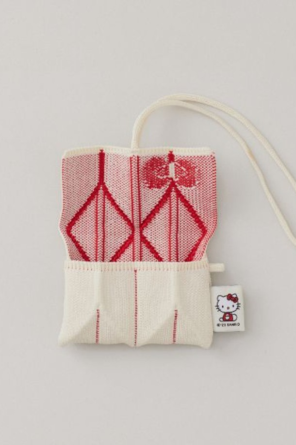 JOSEPH AND STACEY - 가방/지갑 - Lucky Pleats Knit Card Wallet Hello Kitty Vanilla